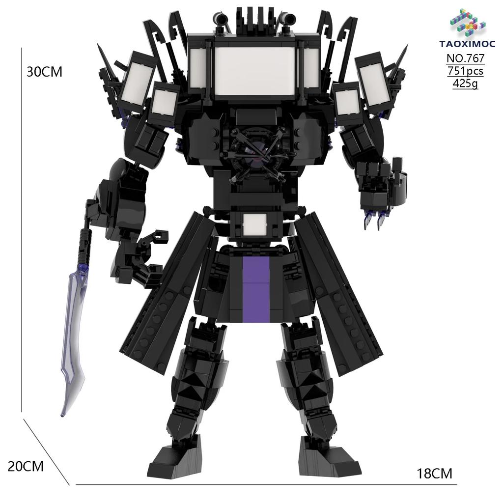 Compatible With Skibidi Toilet MOC Abstract Building Blocks Upgrade Titan Speaker King Model Bricks Toys