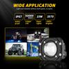 2x 3 Inch Led Work Light 6000K White 3500K Yellow Flush Mount Driving Light Fog