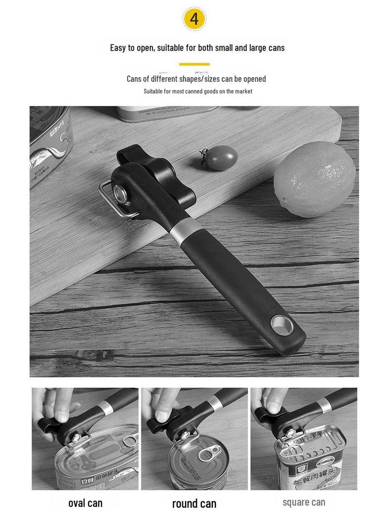 Stainless Steel Multi-Function Safe Can and Bottle Opener
