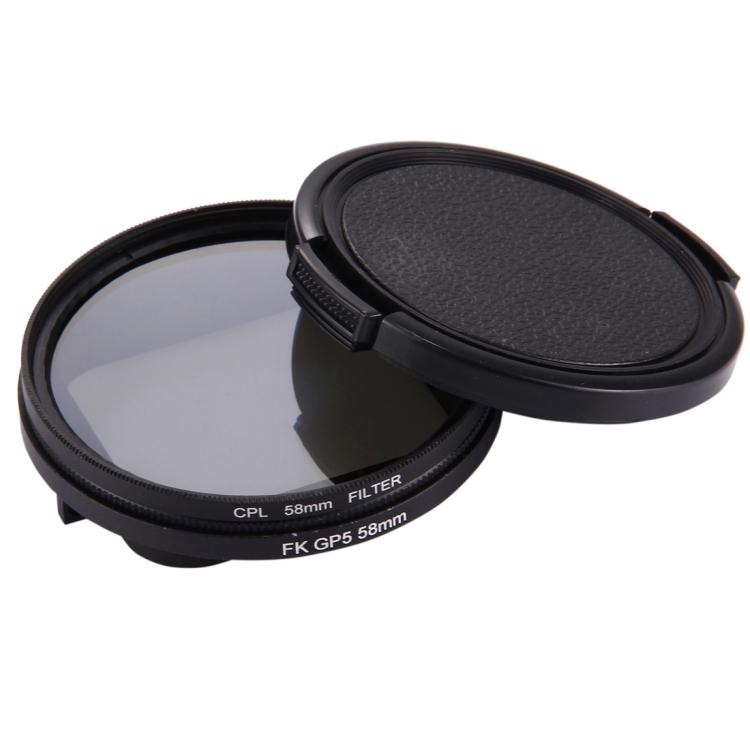 58mm 3 In 1 Round Circle CPL Lens Filter with Cap for GoPro HERO7 Black/6 /5