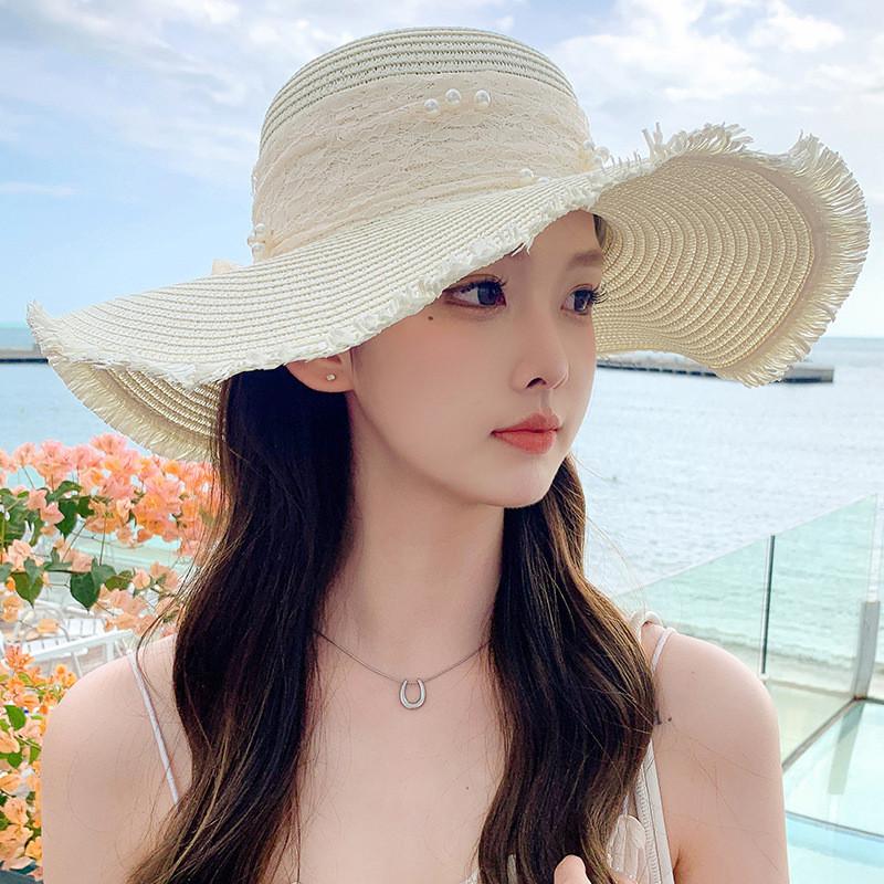 Summer Straw Hat With Wide Brim For Women Sunshade And Casual Outdoor Wear
