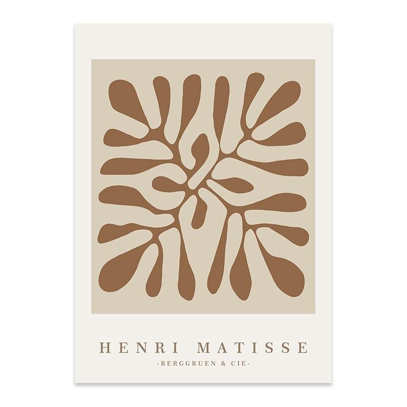 Boho Abstrakt Matisse Beige Weiß Linie Wandkunst Poster Minimalistische Leinwandgemälde Druck Bild für Wohnzimmer Interieur Zuhause