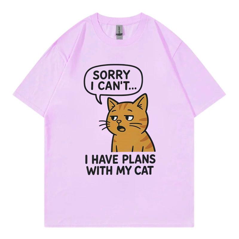 Comfy Cat Lover Funny T Shirt Men Women Clothing High Quality Fashion Oversized Tshirt Summer Casual Cotton Tshirts Streetwear