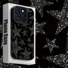 Retro Black Star Patterned Phone Case Suitable for iPhone 17 16 15 14 13 12 11 Pro/Max/Plus Anti Drop and Shockproof Back Cover