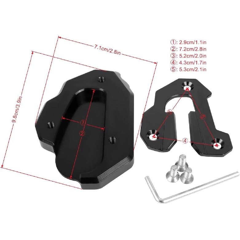 Worldmotop Motorcycle Kickstand Pad Enlarger Extension Side Stand Plate Pad Replacement for HONDA Goldwing 1800 GL 1800 F6B GL1800 2020 2021