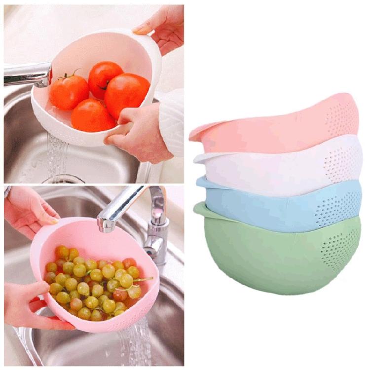 Kitchen Drain Basket Fruit Bowl Plastic Rice Washing Bowl Colander Rice Bowl Strainer Basket Homes Kitchen Organizers
