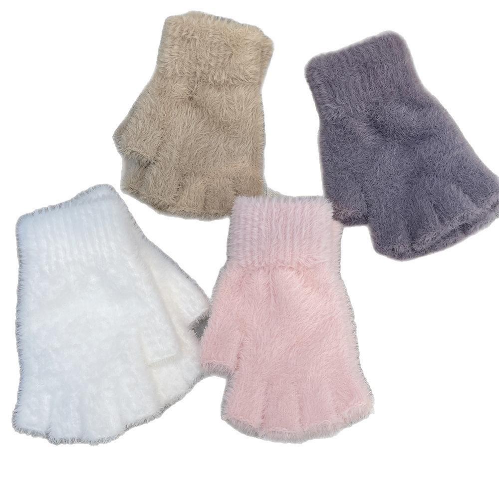 New Autumn/Winter Half-Finger Student Gloves - Cold Protection & Warmth, Special Newcomer Offer!