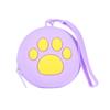 Multi-functional Waterproof Silicone Dog Treat Pouch Round Zippered Training Reward Pouch Paw Print Dog Treat Bag Keys