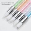 5pcs Double-Ended Nail Art Brush Set: Silicone, Multi-Color Rhinestone Pens for Picking, Embossing, and Glue Application