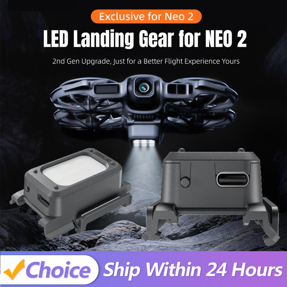 Rechargable Foldable LED Landing Gear with Flash LED Lights Clear Lighting Night Flying Light Protector Kit for DJI NEO 2 Drone