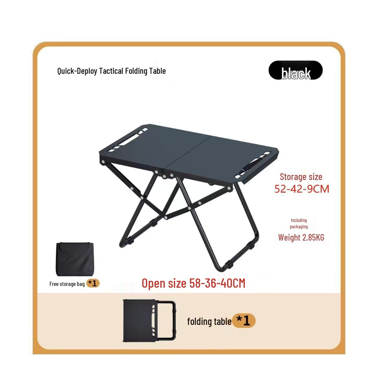 Тактический портативный складной уличный стол со стойкой для фонаря для кемпинга, пикника и барбекю