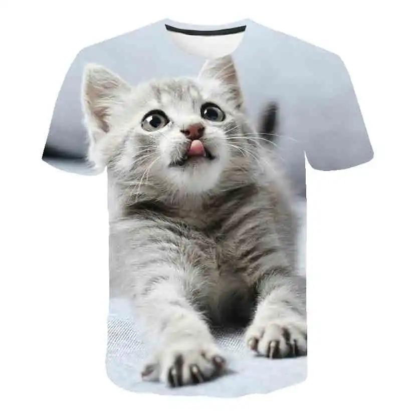 2025 Kawaii Cat 3D Print T Shirt Kids Summer Fashion Casual T-shirt Boy Girl Unisex Children's Clothing Tshirt Girls Clothes Tops