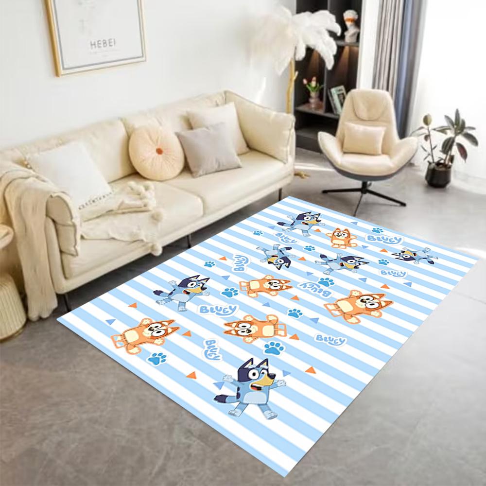 Halloween Bluey Characters Area Rug Suitable for Balcony Game Room Study room Playrooms Anti-slip Rug Anime Office Decor Perfect Gift for Women/Men