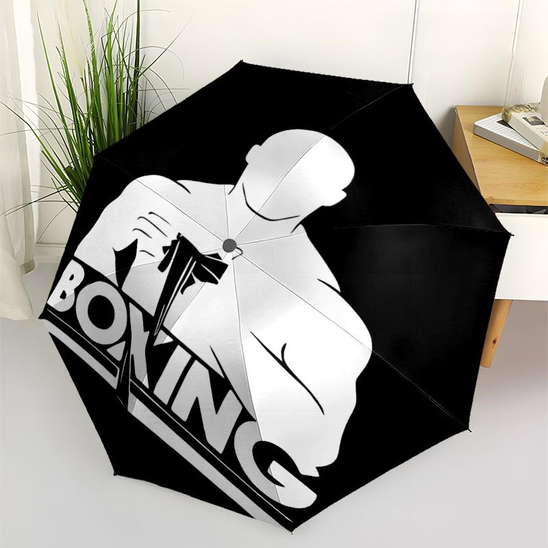 boxing Theme Automatic Umbrella, Lightweight & Portable, 8 Rib, Perfect for Outdoor Travel, Birthdays, Christmas, Gifts.