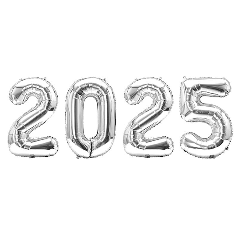 

2025 Повітряна куля з цифрами з алюмінієвої фольги З Новим роком 2025 Цифрова повітряна куля Банер Річниця Новорічна подія Прикраса вечірки