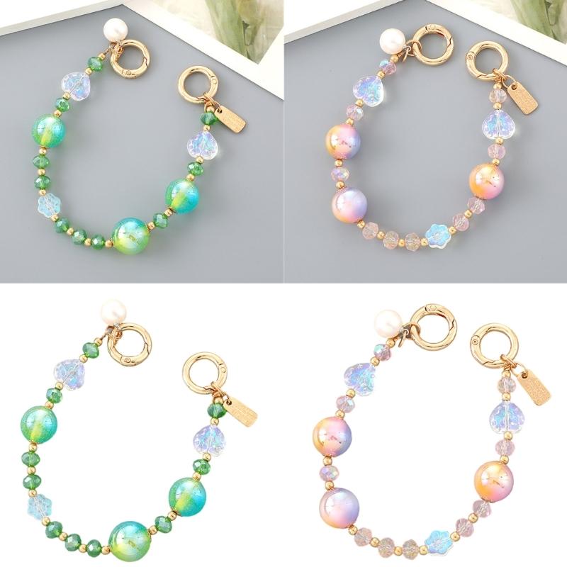 Beaded Phone Bracelet Strap,Phone Beaded Wrist Strap Phone Bracelet Lanyard for Women Phone Keychains Charm