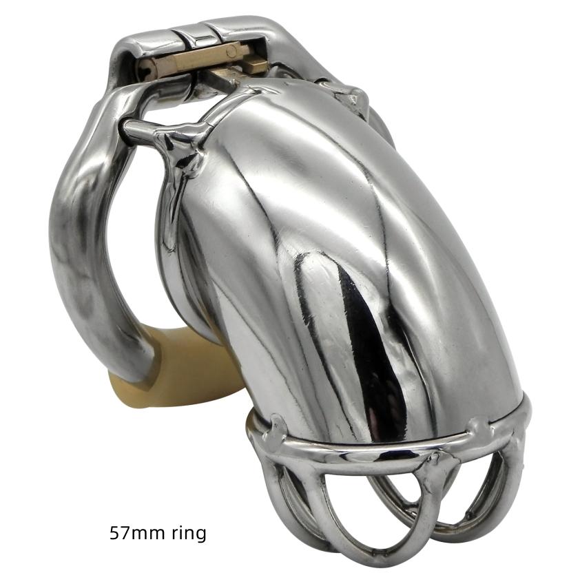 Ergonomické zařízení pro mužskou cudnost Stealth Lock z nerezové oceli, klec na penis, zámek na penis, erekční kroužek, pás cudnosti, S057