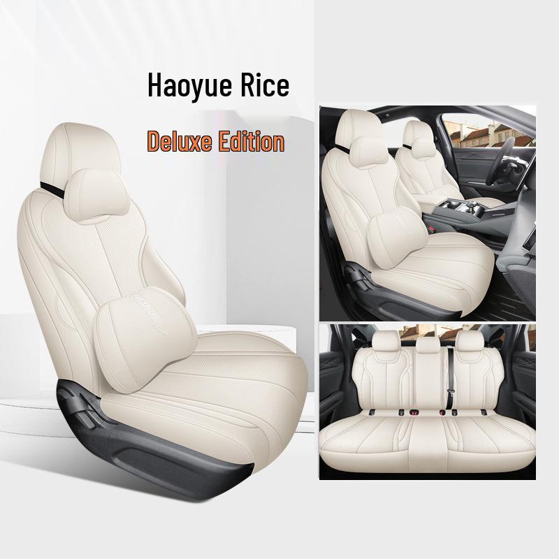 2025 BYD E7 Nappa Leather Perforated Car Seat Covers, Breathable Full Coverage Cushions