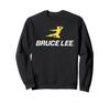 Bruce Lee White Text Yellow Kung Fu Kick Sweatshirt