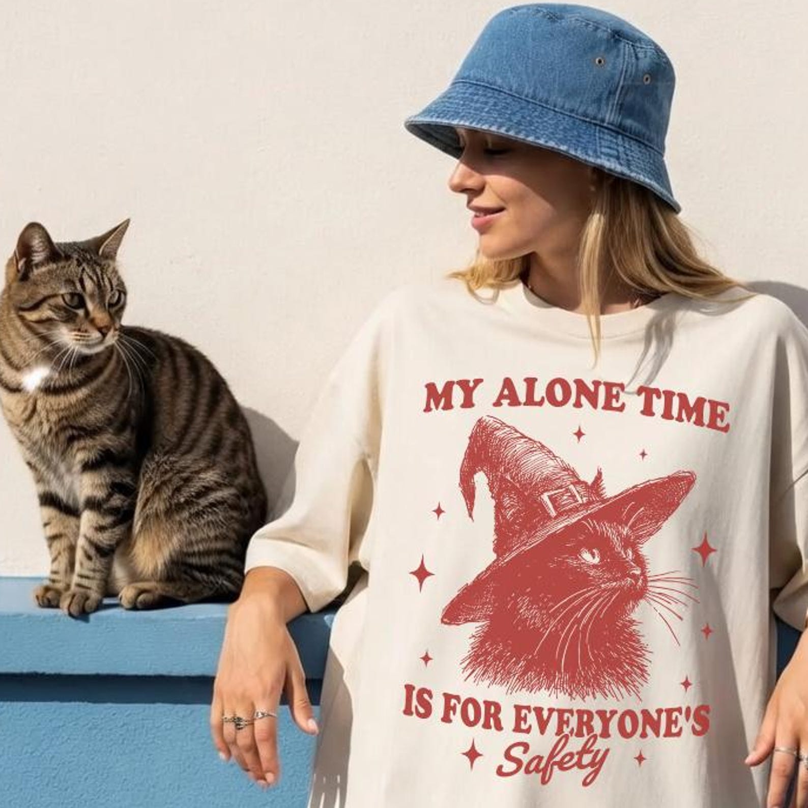 Comfort Colors® My Alone Time Is For Everyone s Safety Shirt -Funny Cat Shirt,Halloween Cat Shirt,Witch Cat Shirt,Funny Witch Shirt,Cat Mom XL
