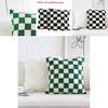 Geometric Checkered Sherpa Fleece Pillow Covers For Sofa Living Room Home Decor