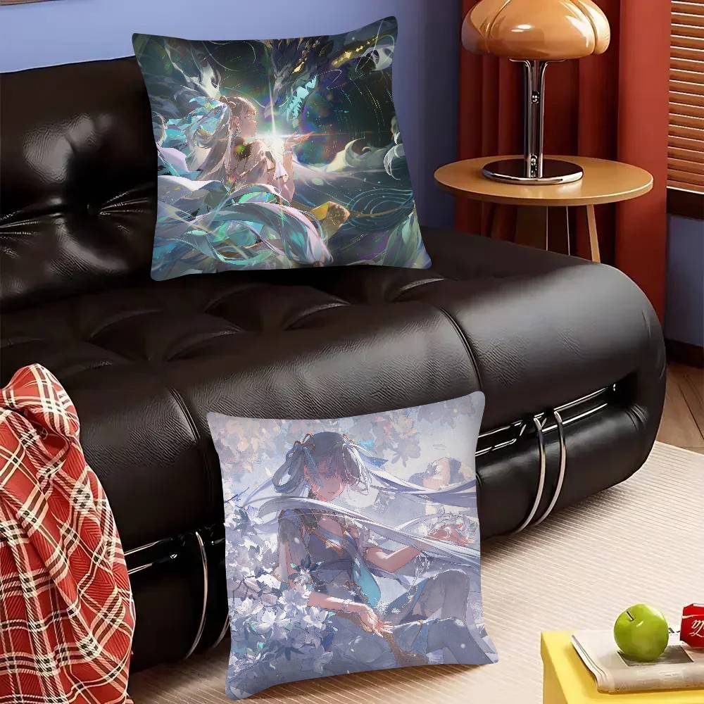 Hot Game Wuthering Waves Jinhsi Pillow Case Fashion Square Pillowcase Bedroom Sofa Room Ins Decoration Leisure