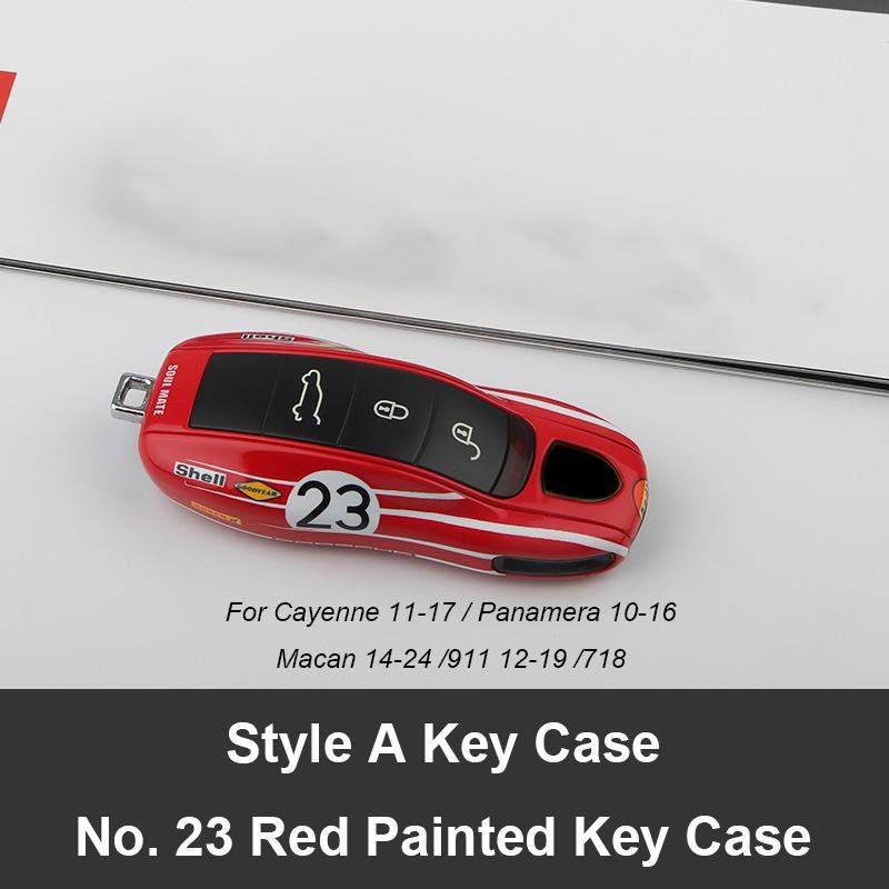 For Porsche Panamera Cayenne Macan 718 Cayman Boxster 911 Taycan Car 92 Track Key Case Protective Shell Remote Control Fob Cover
