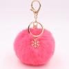 Snowflake Fluffy Pompom Ball Key Chain Ring Holder Car Bag Ornament Keychain