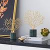 Metal Coral Tree Ornament Marble Base Art Sculpture Home Decoration Crafts Desktop Statue Display Model Figurines Figurines