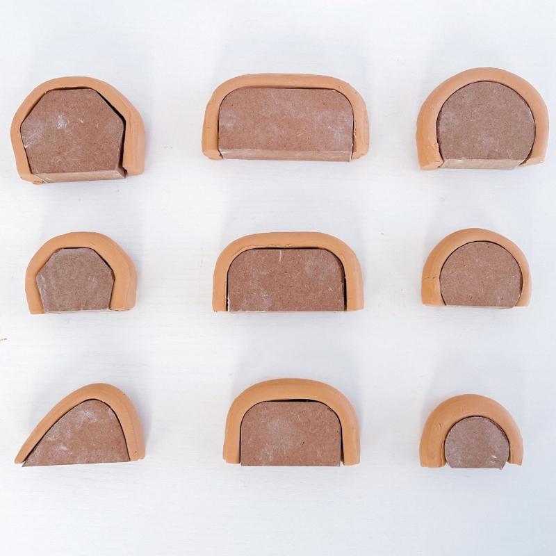 9 Pezzi Strumento per Modellare in Ceramica Costruito con Pannello di Densità per Progetti di Artigianato Studi Casalinghi o Laboratori