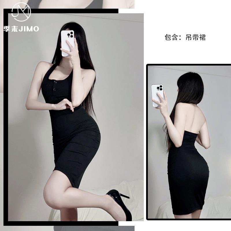 

Сексуальное нижнее белье Spice girls чистое желание ветер платье с вырезом на шее женское лето новый дизайн чувство талия темперамент стройнящее без рукавов юбка с бедрами One size чёрный