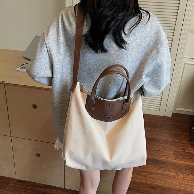 Large capacity bag New women's bag Fashion commuter shoulder bag Canvas trendy versatile large tote bag