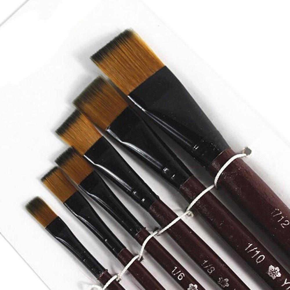 6pcs/set Watercolors Artist Paint Brushes Professional Painting Set Acrylic Oil Brush Supplies Nylon Wool Brush Art Accessories