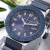 Solar Watch 10 ATM Water Resistant Stainless Steel Ceramic Bracelet Color [Mauro Gerardi] MJ034-6 Men's & (Dial - Blue)