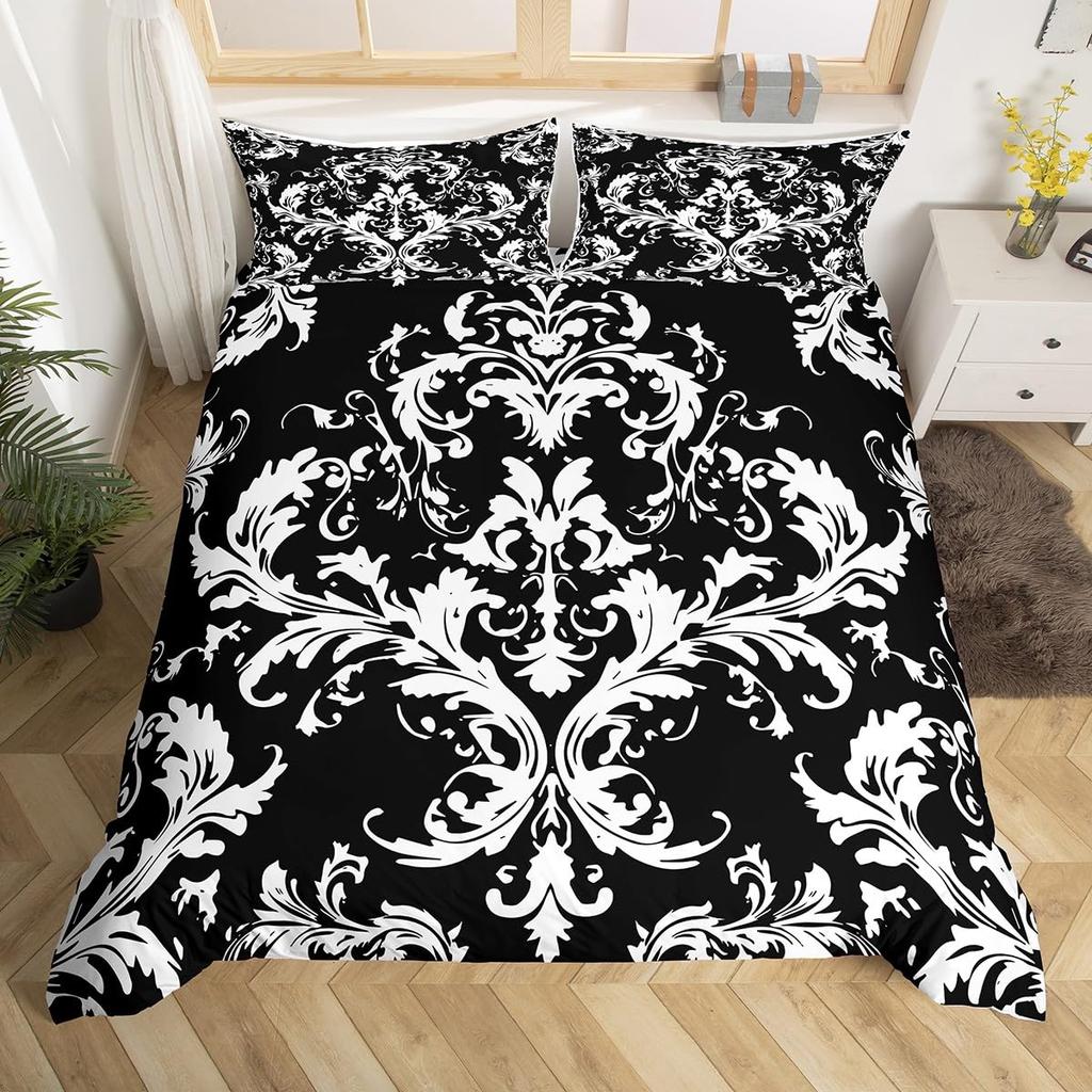 Spider Web Bedding Duvet Cover Set Kids Halloween Theme Spider Print Bedding Set Boys Girls Black White Decor Comforter Cover Microfiber Tri