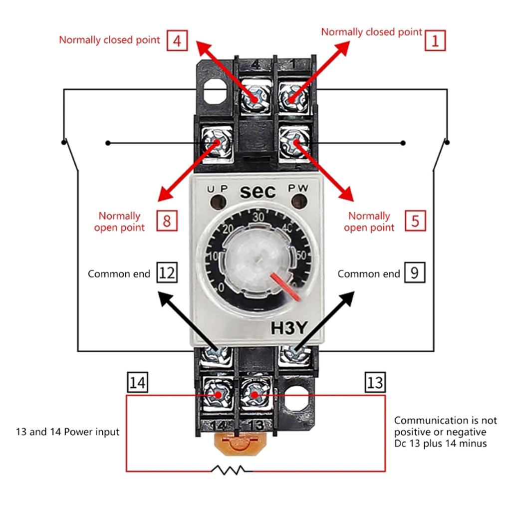 Power On Delay Rotary Knob 0-60S Timers Timing Time Relays Replacement Delay Timers With Base Socket Easy To Use