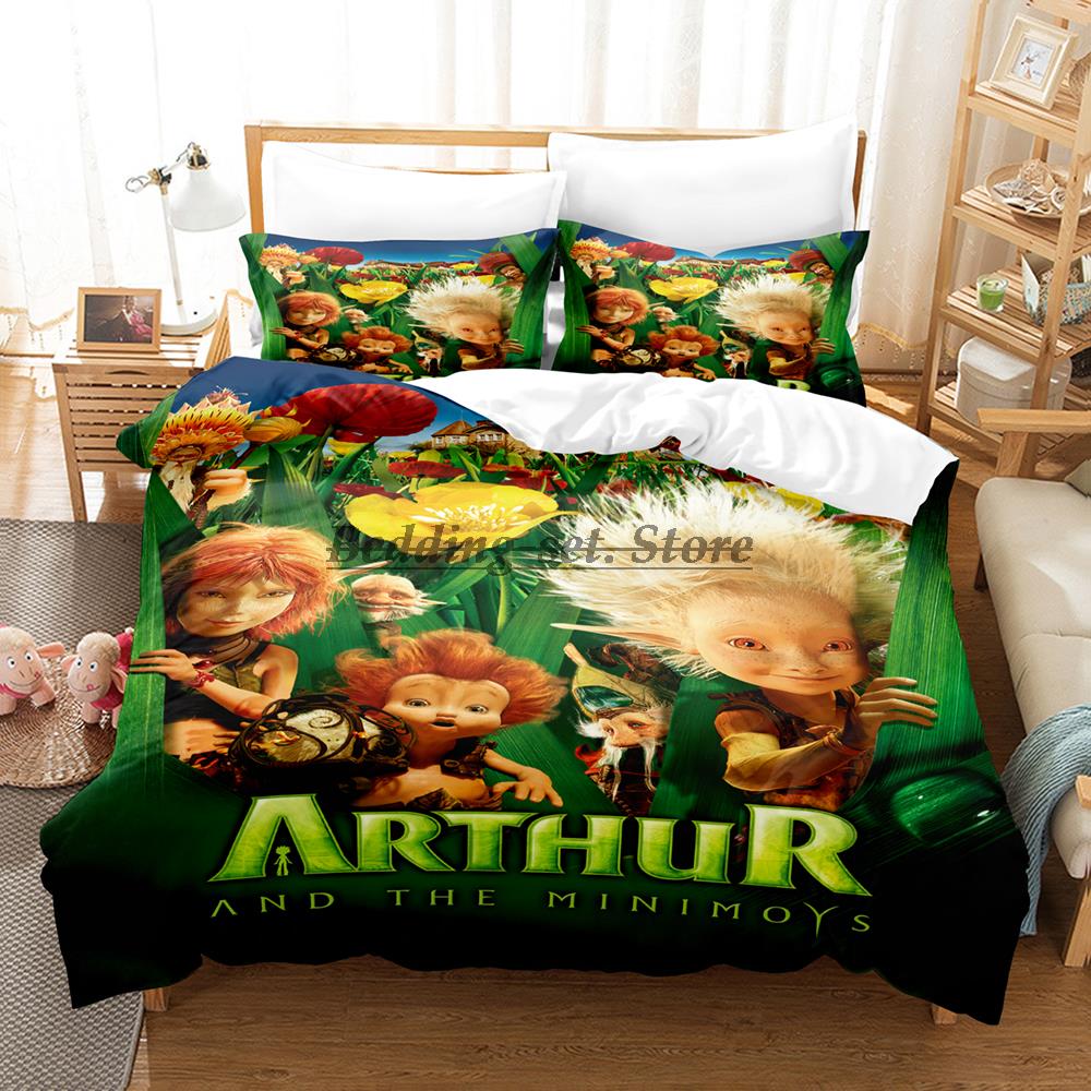 Arthur Et Les Minimoys Bedding Set Single Twin Full Queen King Size Bed Set Aldult Kid Bedroom Duvetcover Sets 2023 Bed Sheet