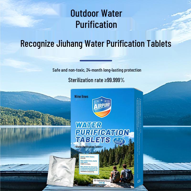 Outdoor Water Purifying Tablets: Deodorize, Remove Algae, Disinfect, and Sterilize for Enhanced Water Quality.