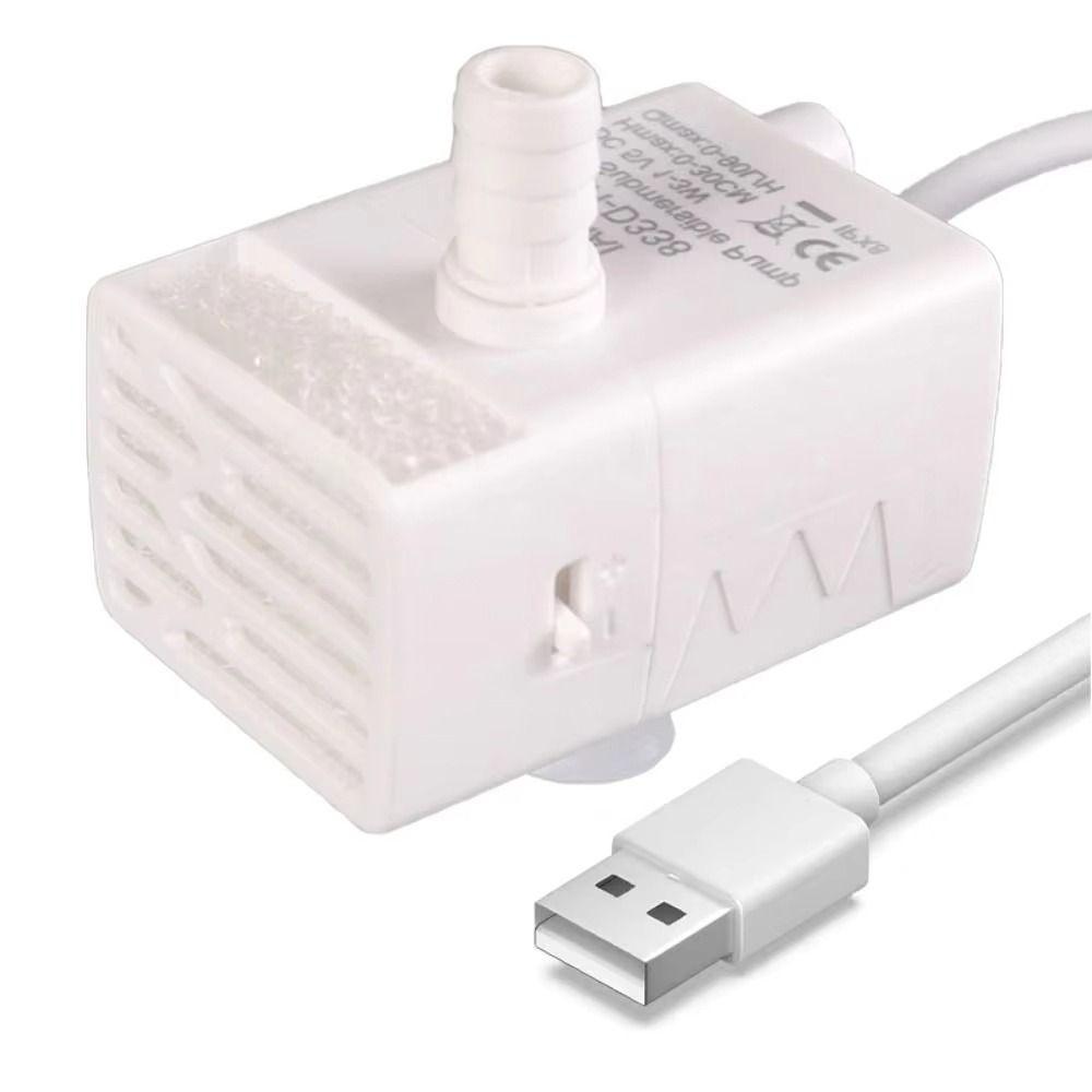 1 buc pompă de distribuire a apei pentru animale de companie ultra-silențioasă, 3 ventuze, pompă de filtrare a apei USB, previne arderea uscată