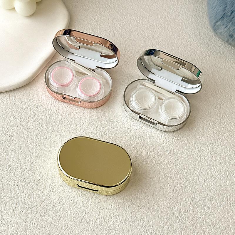 1pcs Contact Lens Case Fashion Women Accessories Portable Solid Color Lens Storage Soaking Box