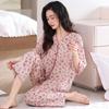Woven Cotton Gauze Pajamas Women's Spring Cotton Seven-quarter Sleeves 1011 New Summer Cotton Mother Loungewear