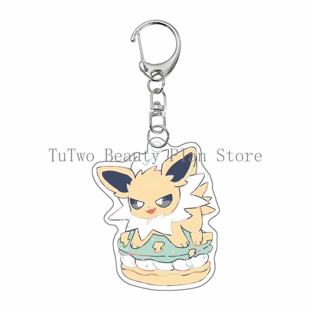 Creative Dessert Flareon Glaceon Umbreon Espeon Sylveon Eevee Anime Cartoon Acrylic Keychain Kawaii Cute Bag Pendant Gifts Toys