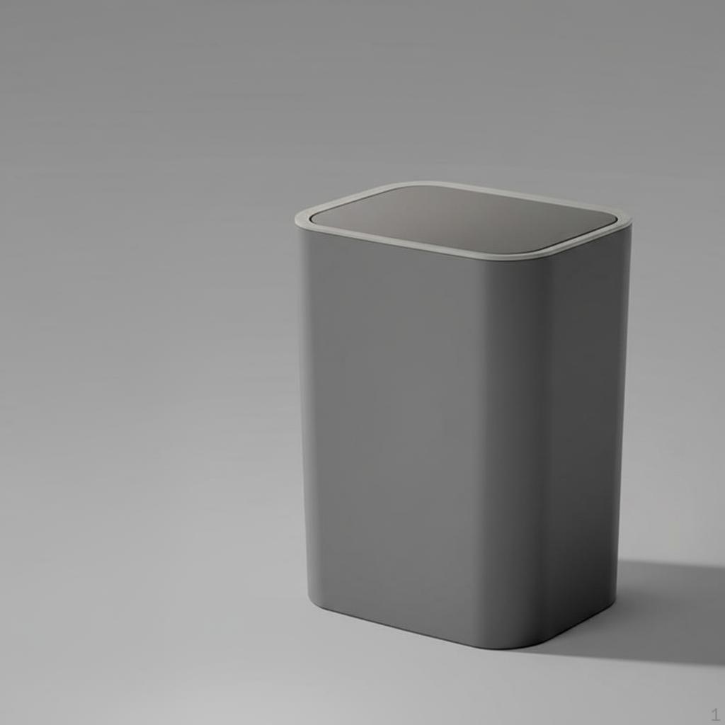 Trash Can, PressTop Lid, Narrow Bathroom Waste Bin, SpaceSaving Dark Gray 8L