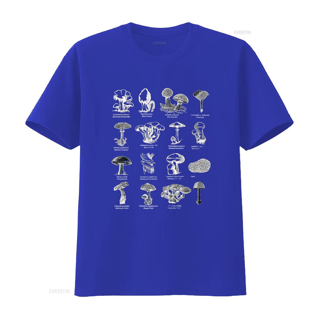 Womens Mushrooms Identification Chart Vintage Mushroom Collections T Shirt Black Vintage Washed Soft Slightly Homme Stylish