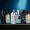 Decorative Hermit Resin Statue Scary Eerie Glow Ghost Figurine  Halloween Theme Gift Props