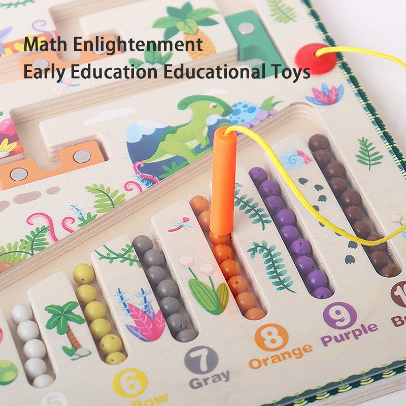 Children's Wooden Magnetic Mushroom Nest Digital Maze, Baby Color Cognition Math Enlightenment Early Education Educational Toys