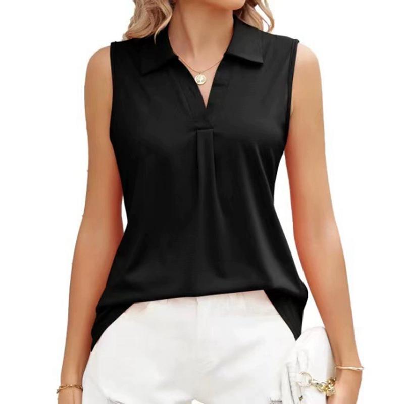 Women's Lapel Sleeveless Top Summer Vest