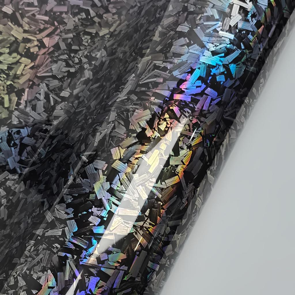 LZLRUN Smidd Glans Kolfiber Svart Vinylfolie Rulle Luftsläpp Klisterark Film DIY Dekal Fordon Cykel Självhäftande