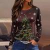 Womens's Fashion Casual Halloween Print V-neck Mid Length Pocket 3/4 Sleeve Top