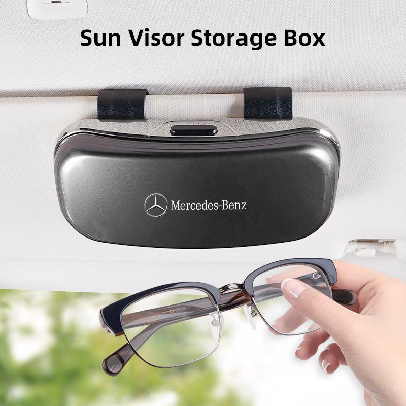 Car Visor Glasses Box Auto Sunglasses Storage Case For Mercedes Benz AMG W203 W206 W220 W205 W211 W212 W201 W168 W108 W210 GLC OU7